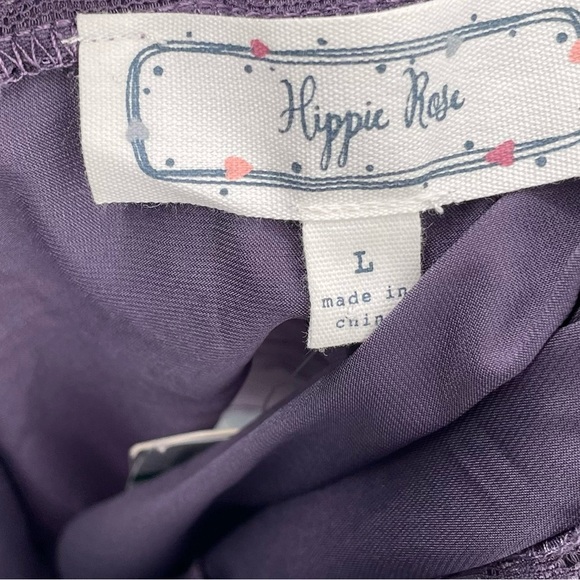 Hippie Rose Juniors' Lace-Trim Satin Camisole in Purple Sizes Small and large - Picture 6 of 7